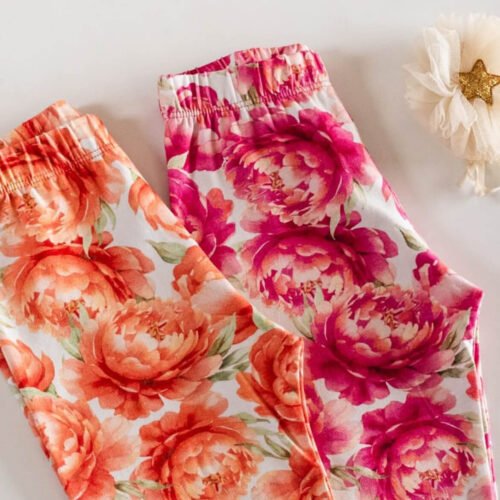 Calzas de algodón floreadas