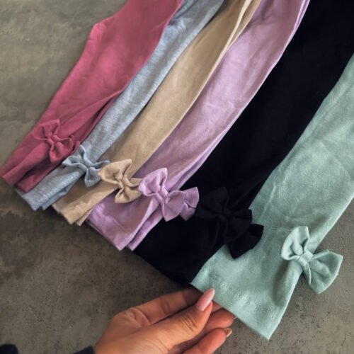 Calzas de algodón con moño