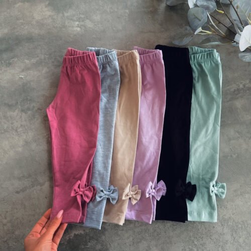 Calzas de algodón con moño