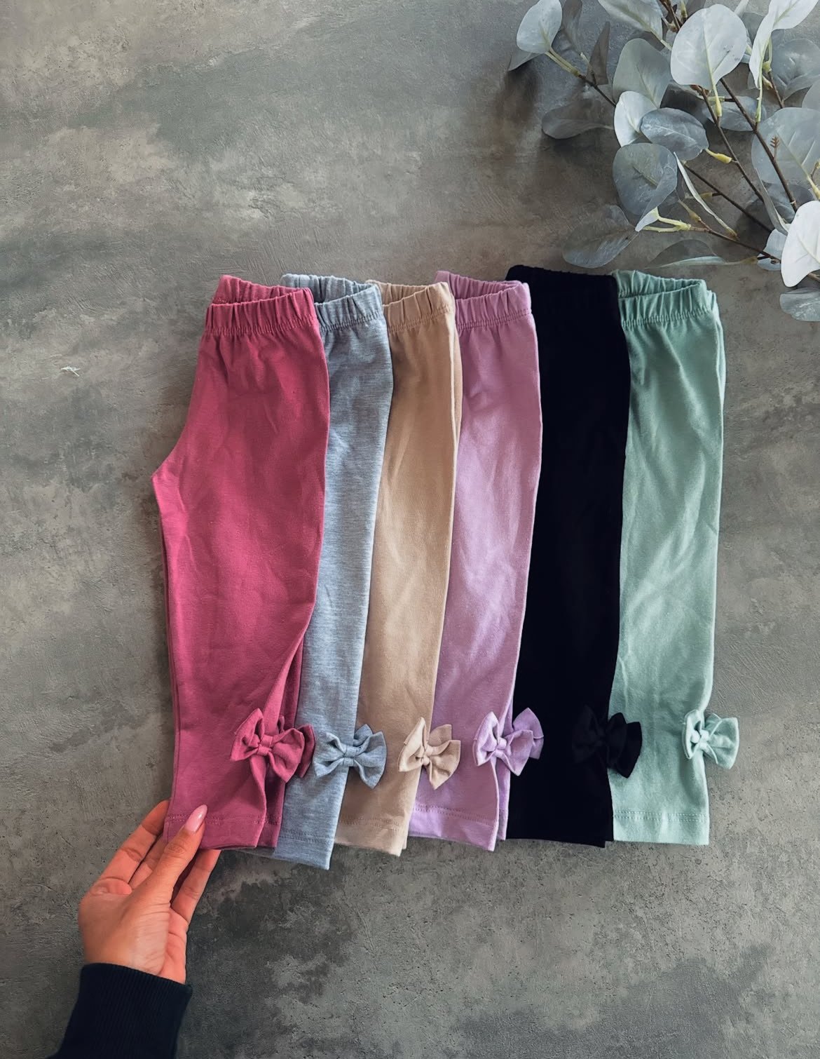 Calzas de algodón con moño