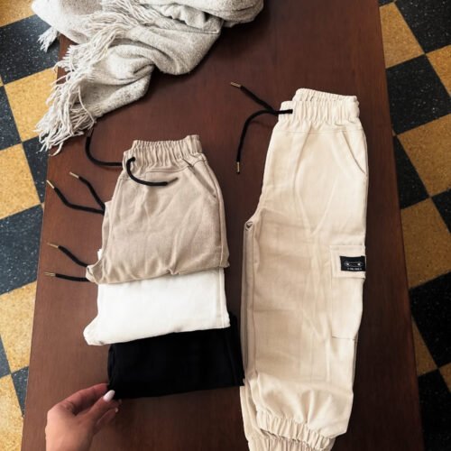 Jogger cargo de lino