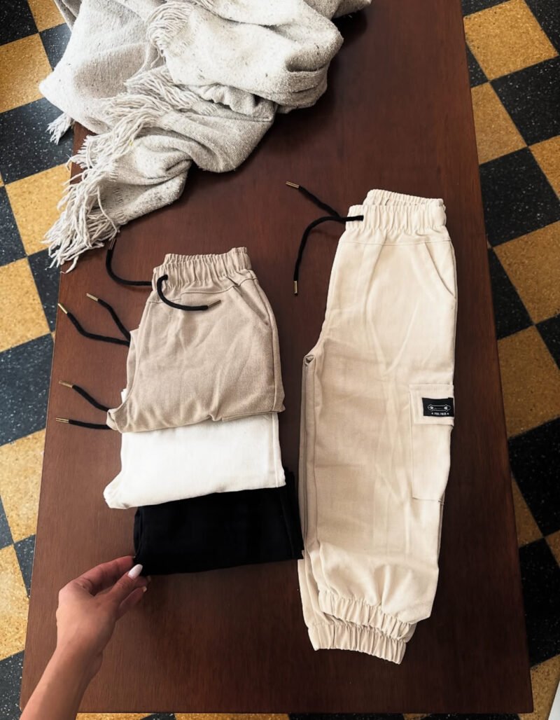 Jogger cargo de lino