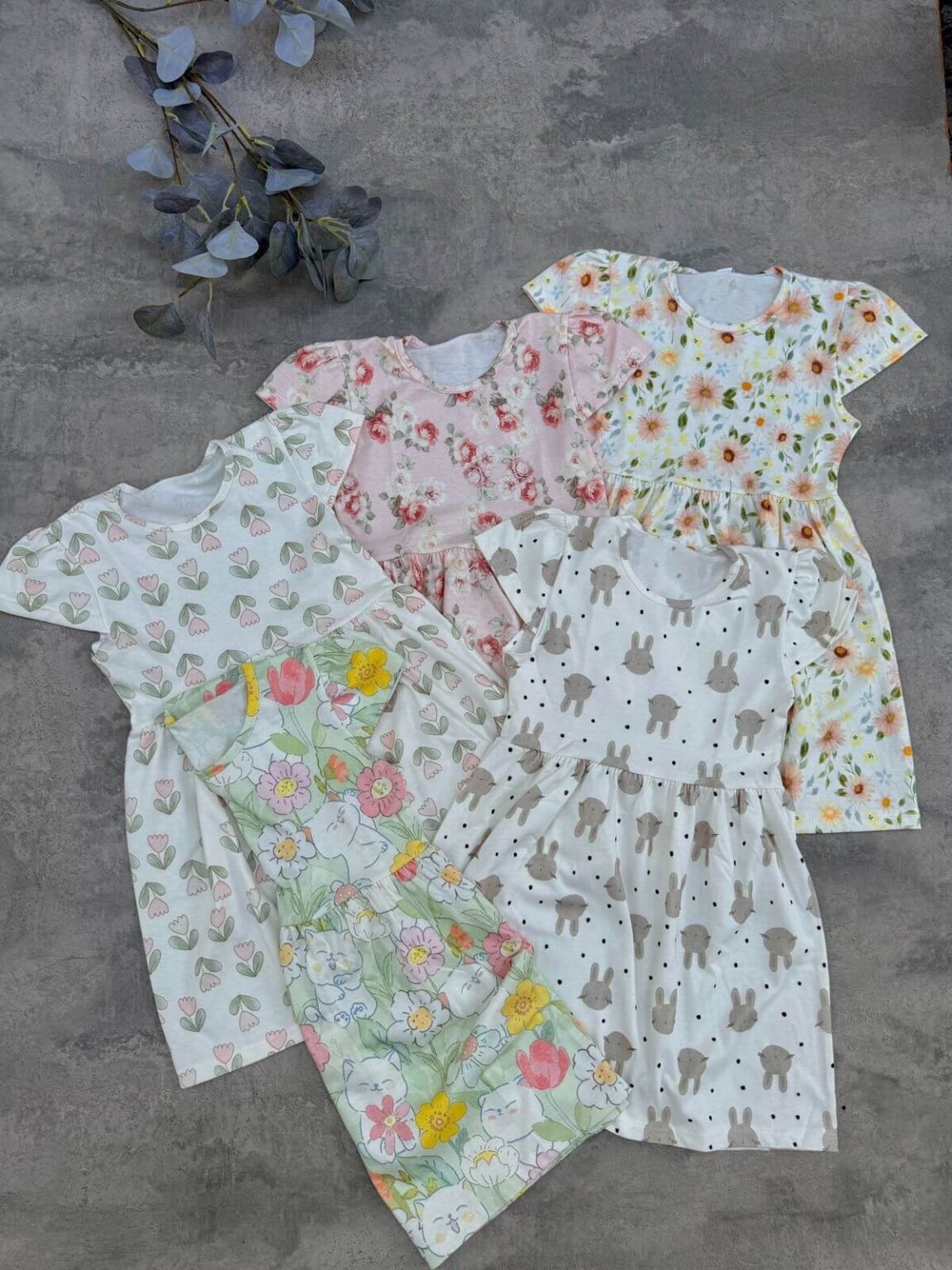 Vestidos de algodón estampados niña
