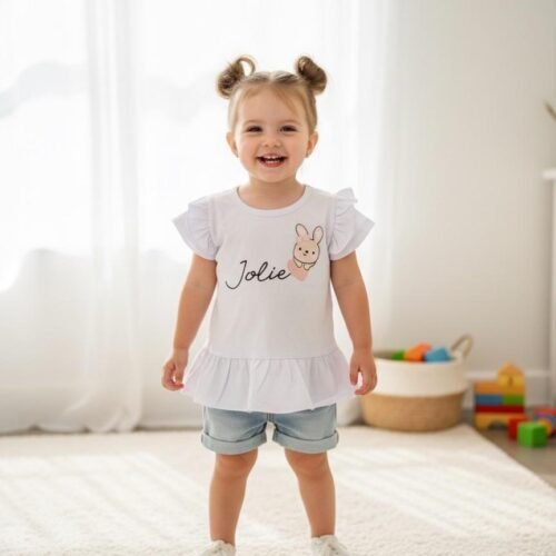 Remera algodón con volado JOLIE CONEJO