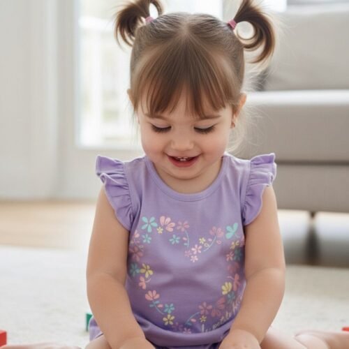 Remera algodón FLORES CORAZÓN