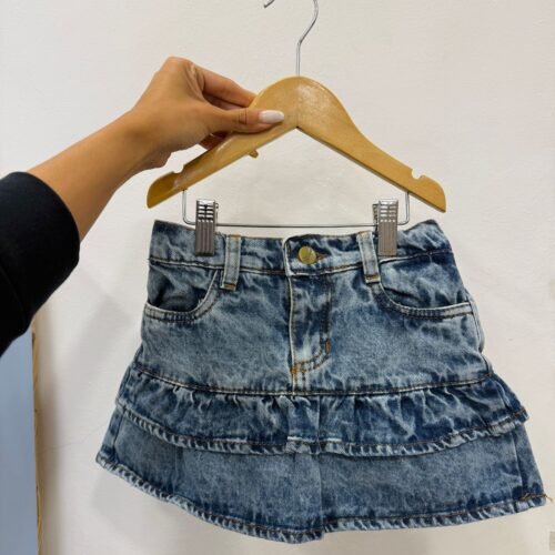 Pollera volado denim