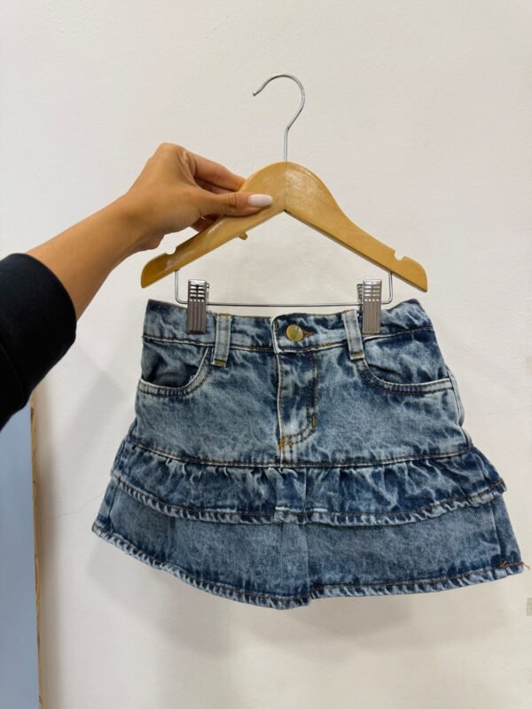 Pollera volado denim