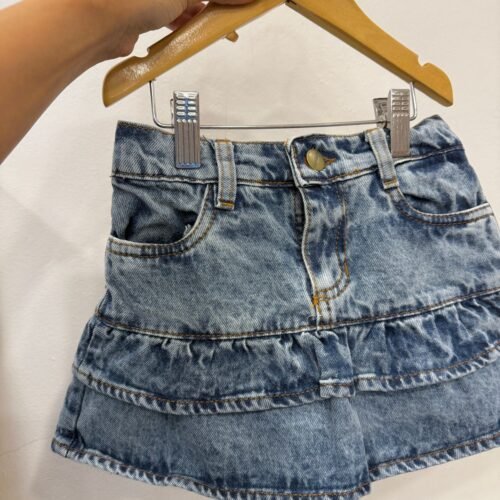 Pollera volado denim