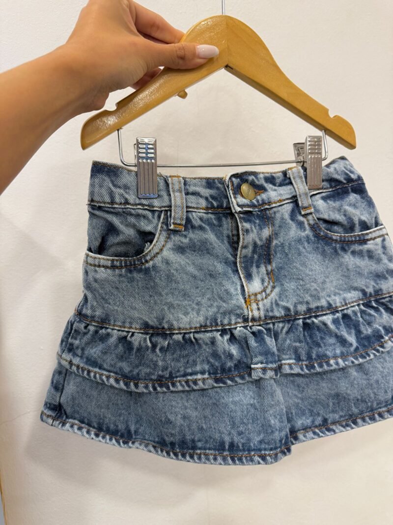 Pollera volado denim