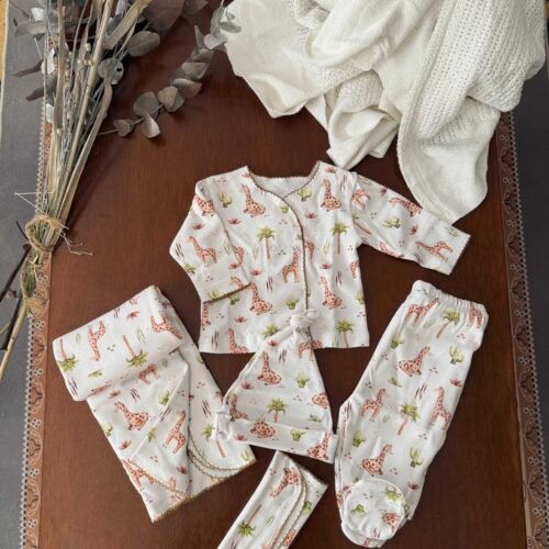 Ajuar 100% algodón jirafa