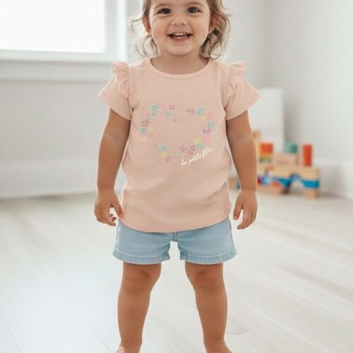 Remera algodón FLORES CORAZÓN