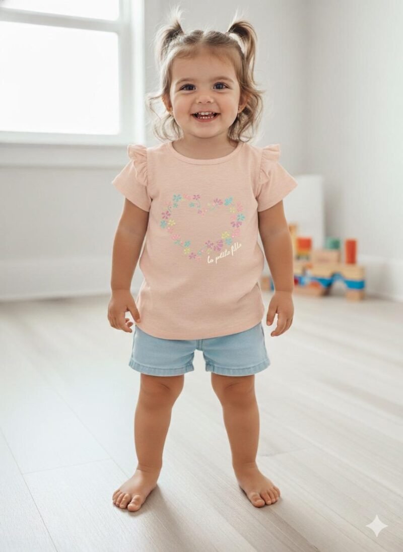 Remera algodón FLORES CORAZÓN