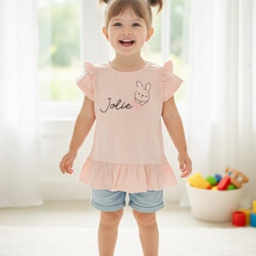 Remera algodón con volado JOLIE CONEJO