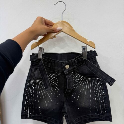 Short jean strass  con regulación