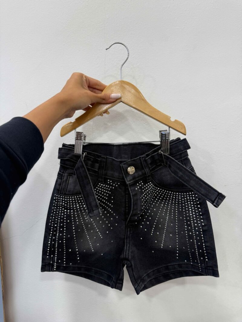 Short jean strass  con regulación