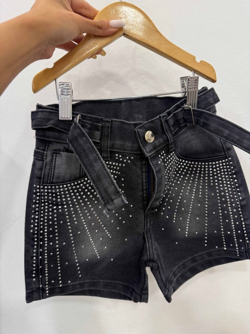 Short jean strass  con regulación