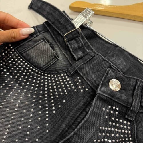 Short jean strass  con regulación