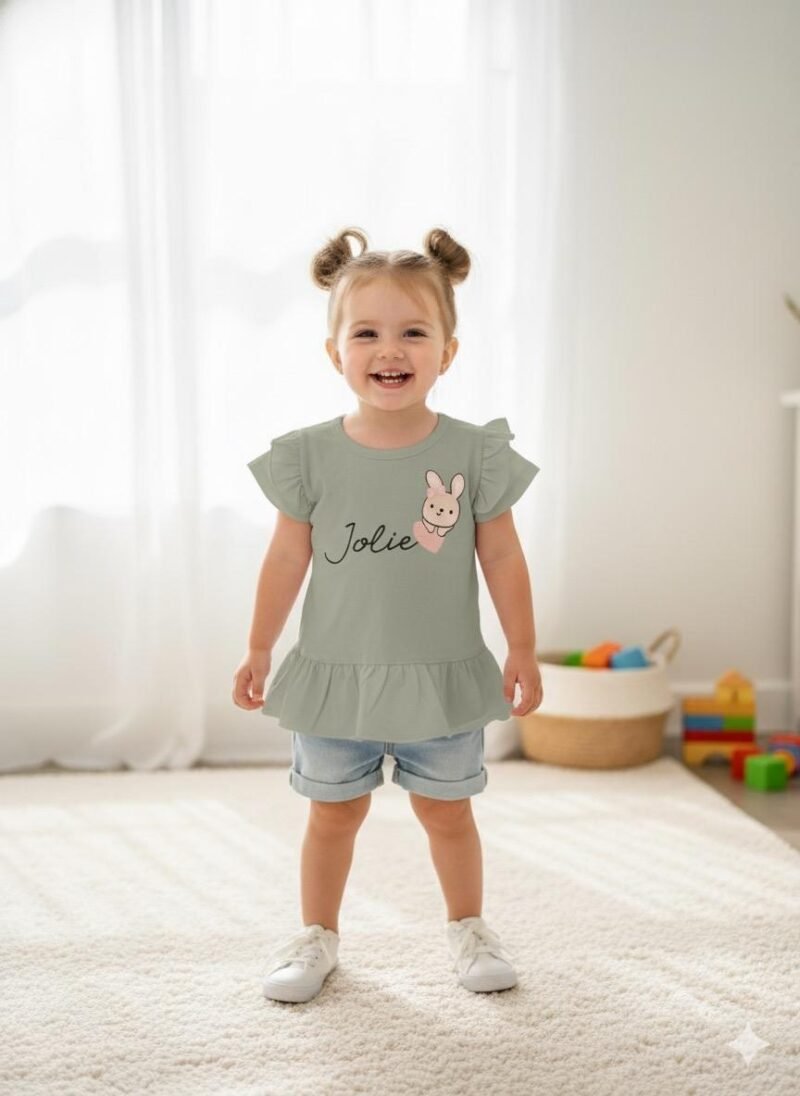 Remera algodón con volado JOLIE CONEJO