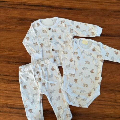 1 AJUAR PIMA 3 PIEZAS ESTAMPADO