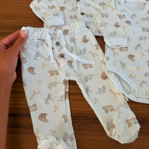 2 AJUAR PIMA 3 PIEZAS ESTAMPADO