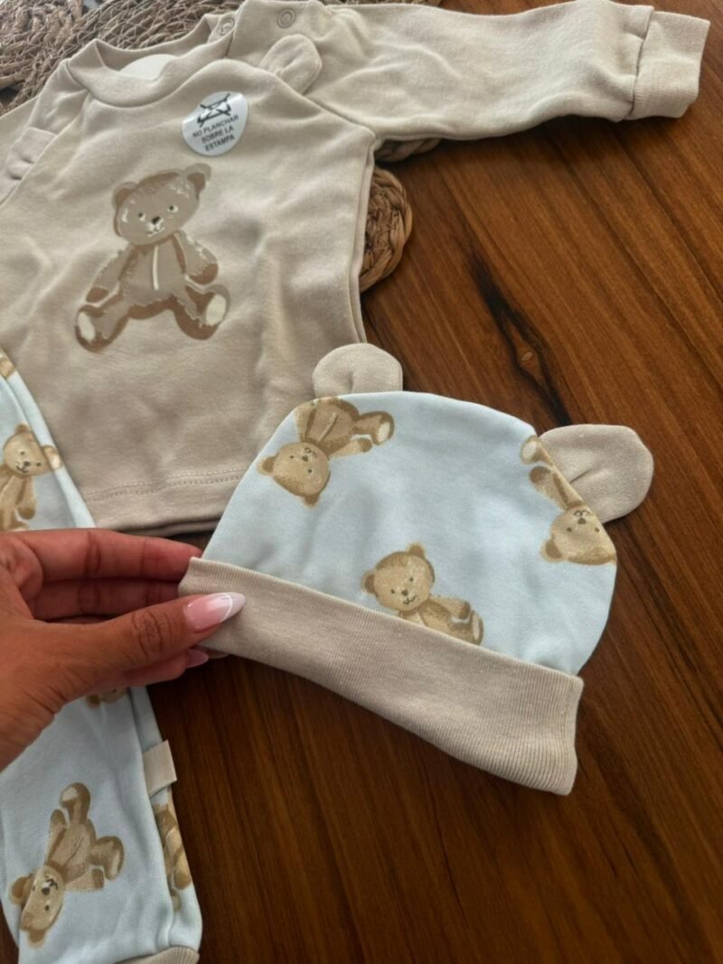 3 AJUAR TEDDY 3 PIEZAS HIPOALERGENICO