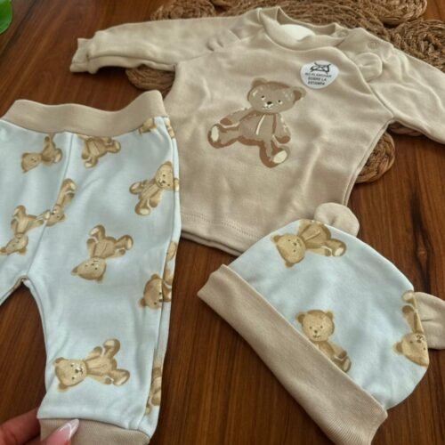 4 AJUAR TEDDY 3 PIEZAS HIPOALERGENICO