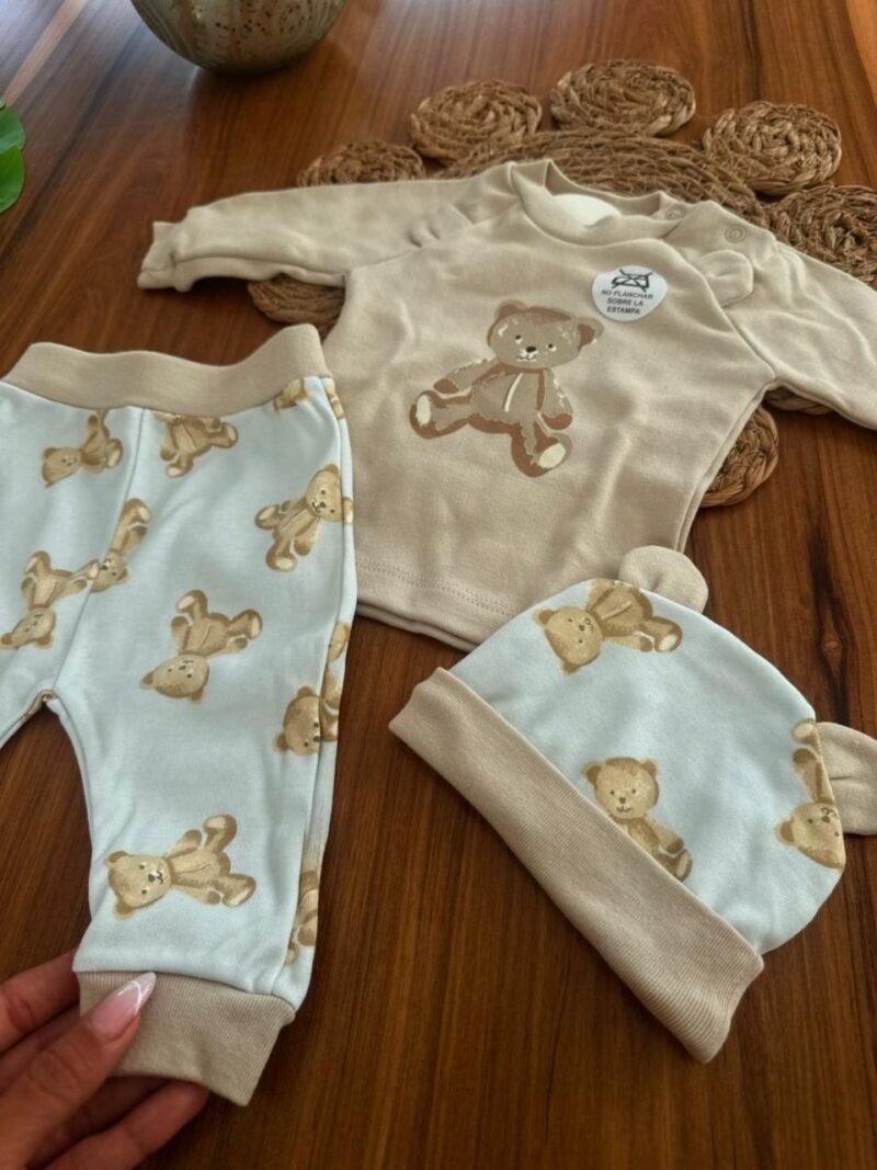 4 AJUAR TEDDY 3 PIEZAS HIPOALERGENICO