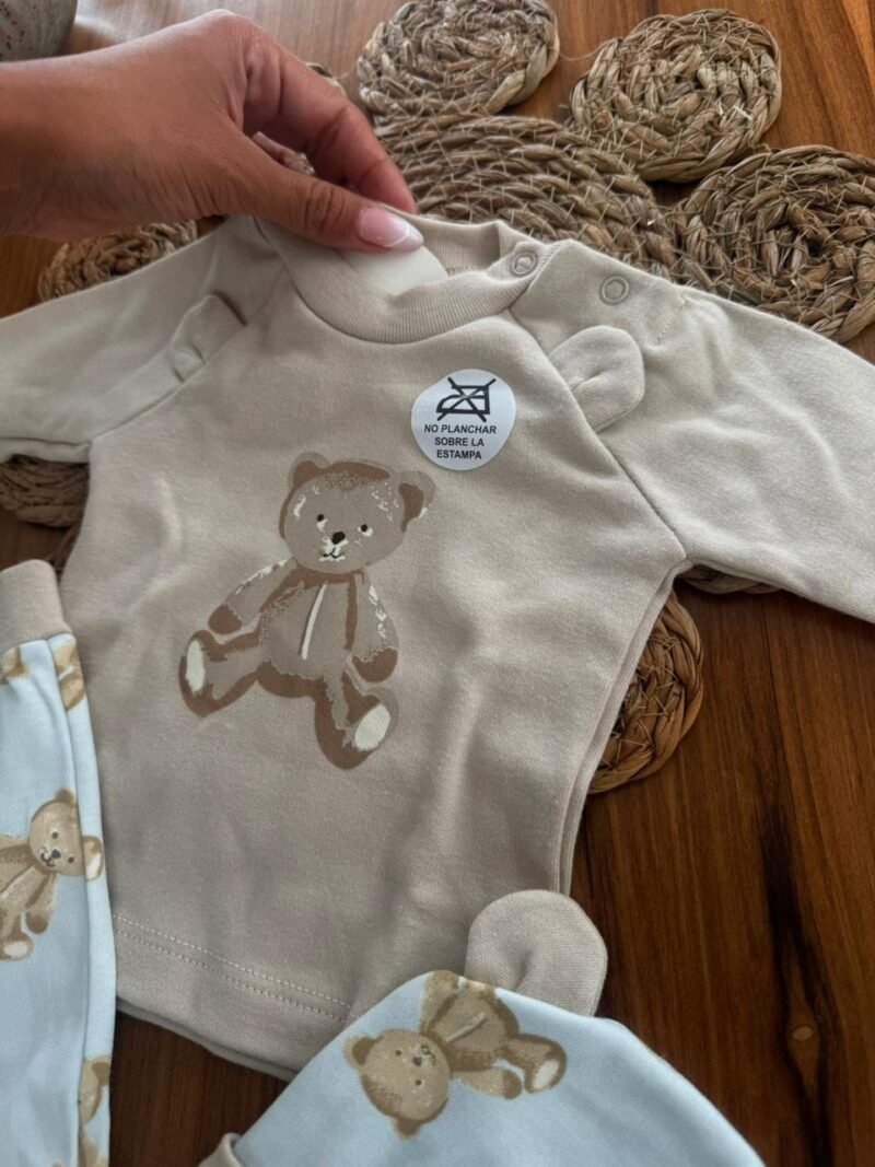 5 AJUAR TEDDY 3 PIEZAS HIPOALERGENICO