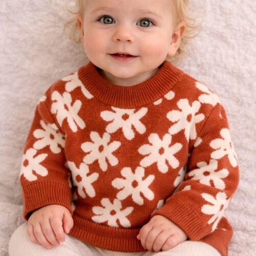 SWEATER IMPORTADO FLOR CUELLO REDONDO