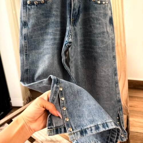 WID LEG JEAN ROSA TACHAS CON TAJO