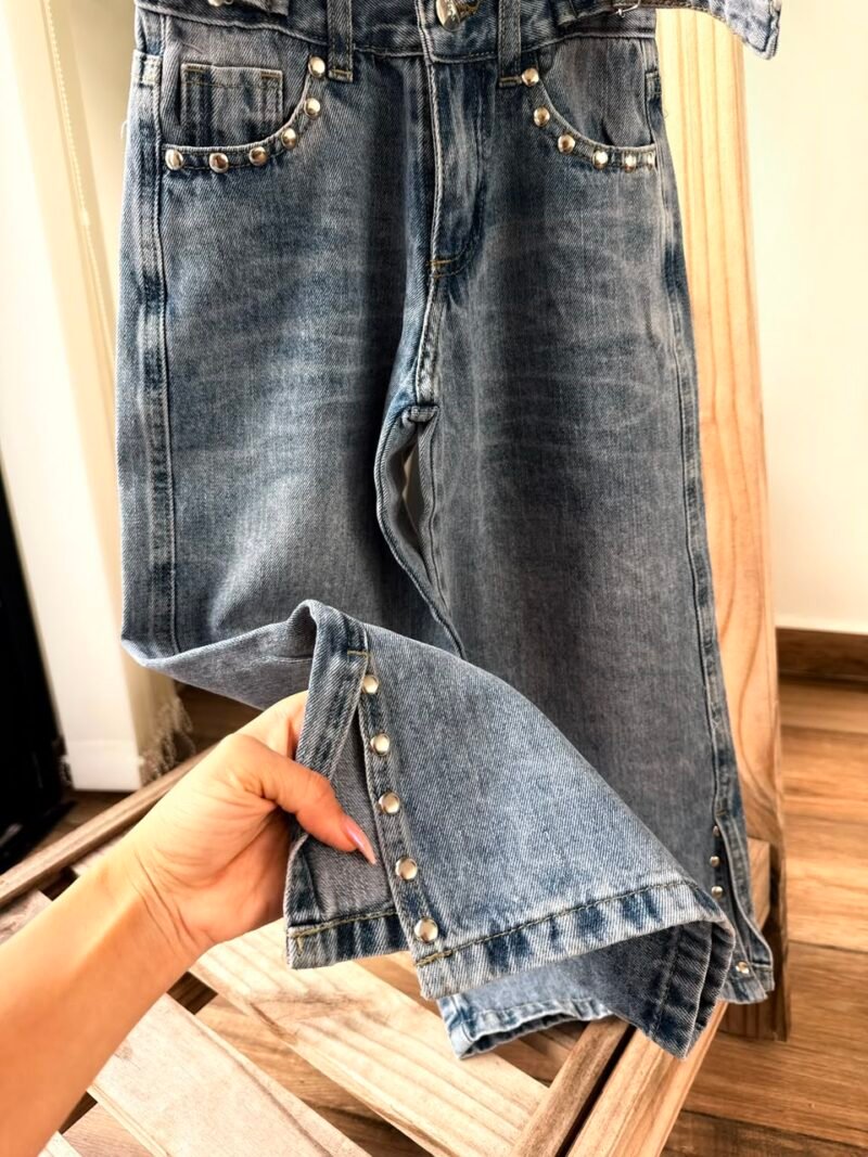 WID LEG JEAN ROSA TACHAS CON TAJO